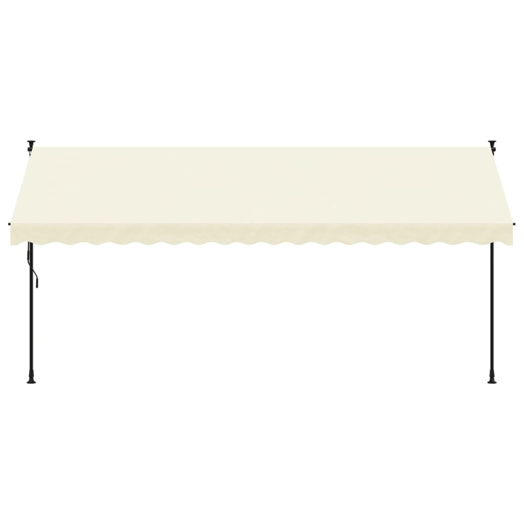 Uttrekkbar markise kremhvit 400x150 cm stoff og stål
