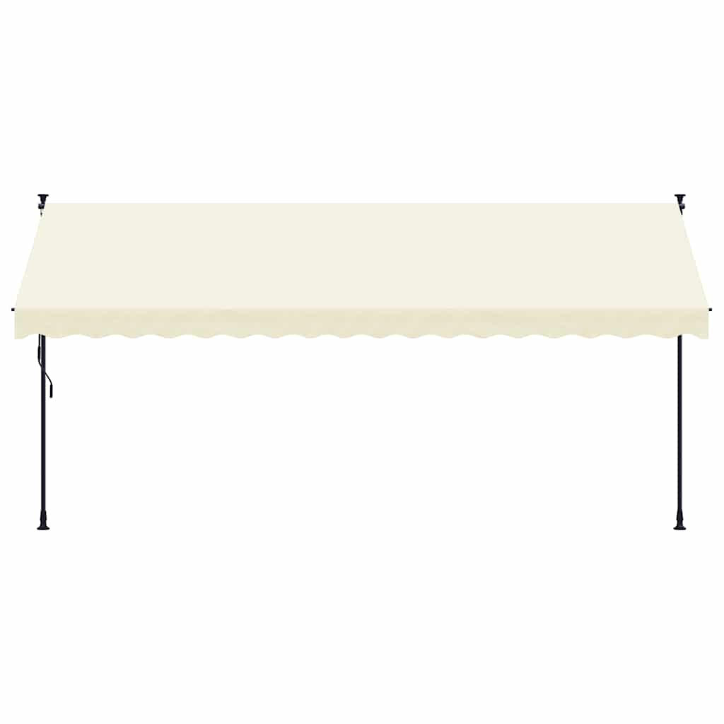 Uttrekkbar markise kremhvit 400x150 cm stoff og stål