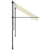 Uttrekkbar markise kremhvit 400x150 cm stoff og stål