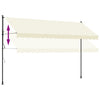 Uttrekkbar markise kremhvit 400x150 cm stoff og stål