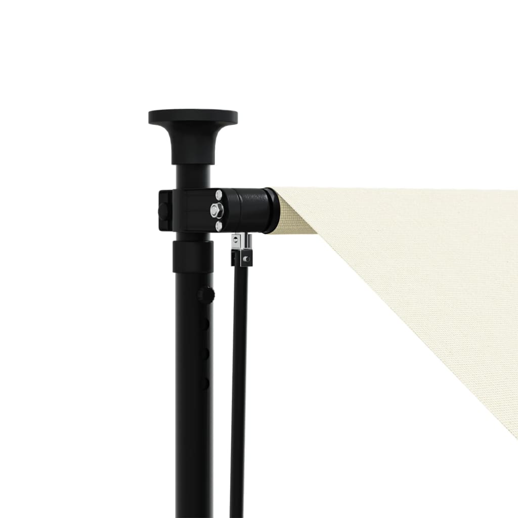 Uttrekkbar markise kremhvit 400x150 cm stoff og stål
