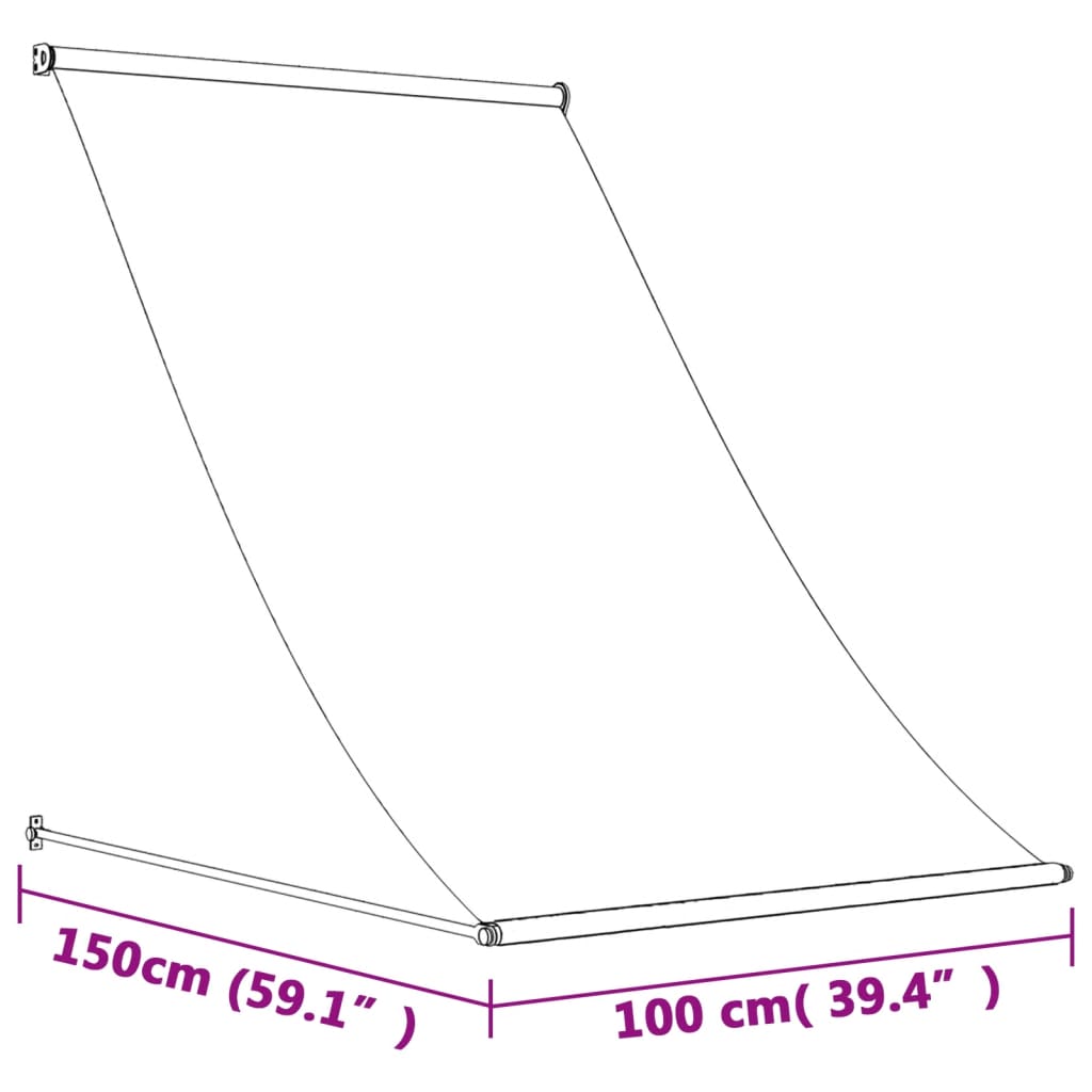 Uttrekkbar markise antrasitt 100x150 cm stoff og stål