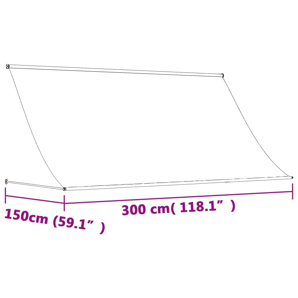 Uttrekkbar markise antrasitt 300x150 cm stoff og stål