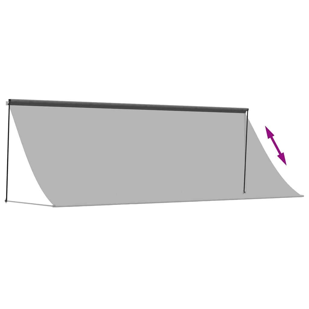 Uttrekkbar markise antrasitt 400x150 cm stoff og stål vidaXL