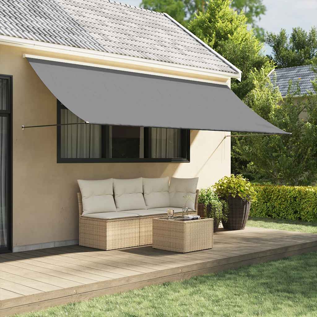 Uttrekkbar markise antrasitt 400x150 cm stoff og stål vidaXL