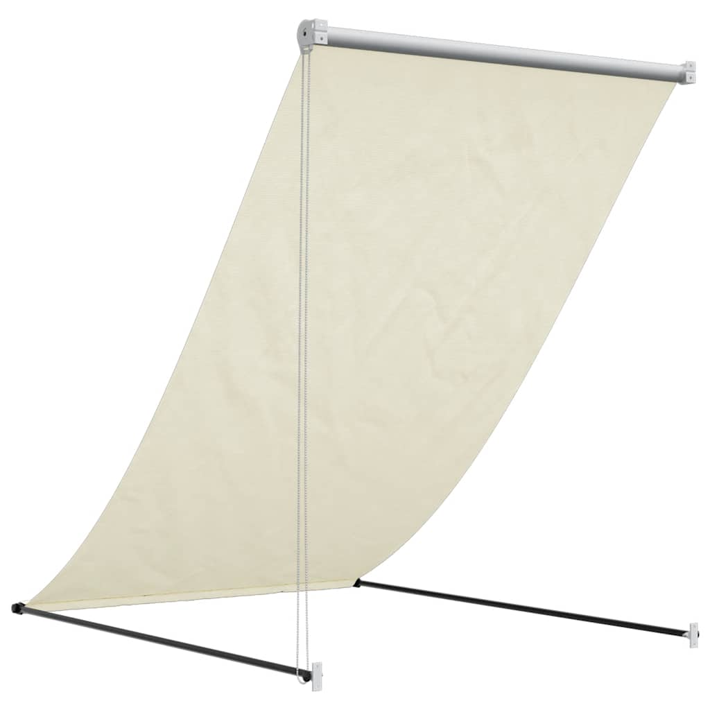 Uttrekkbar markise kremhvit 100x150 cm stoff og stål vidaXL