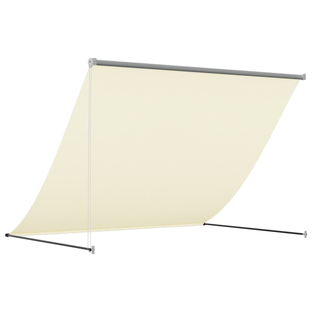 Uttrekkbar markise kremhvit 200x150 cm stoff og stål vidaXL