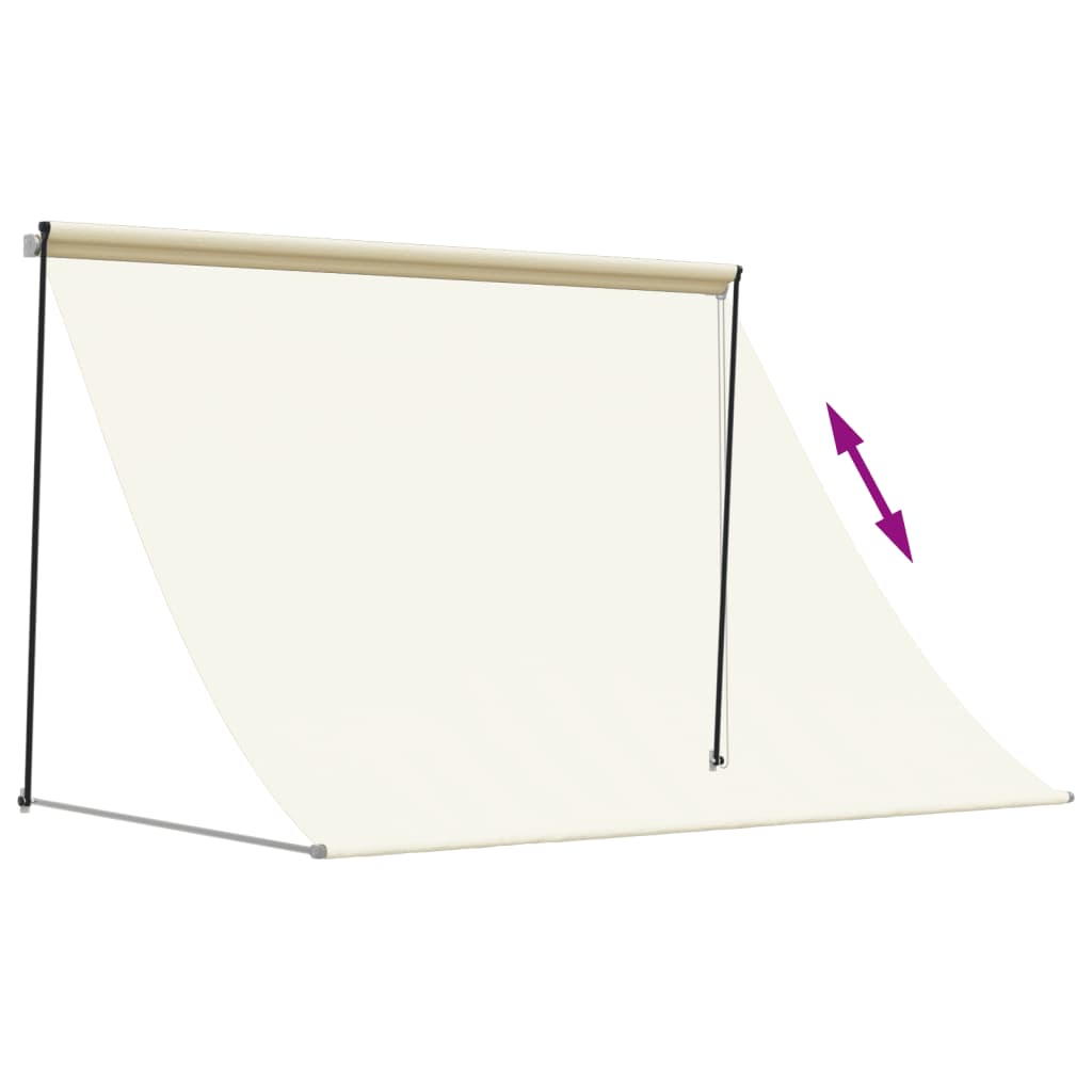 Uttrekkbar markise kremhvit 200x150 cm stoff og stål vidaXL
