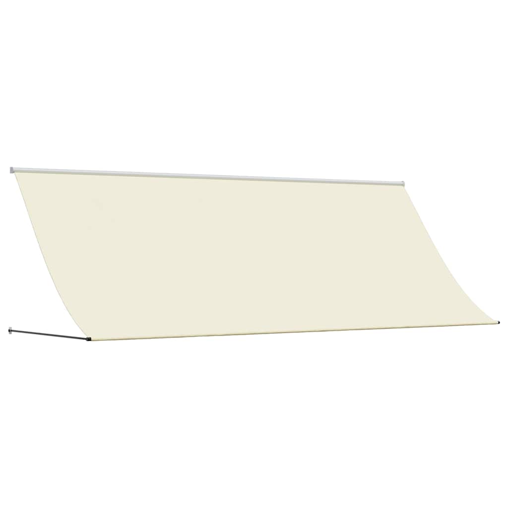 Uttrekkbar markise kremhvit 350x150 cm stoff og stål