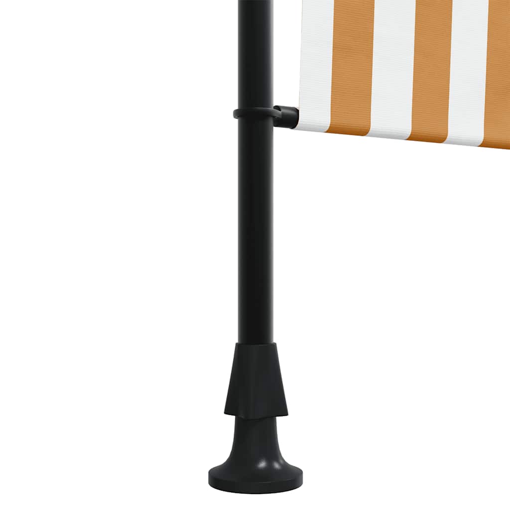 Utendørs rullegardin oransje og hvit 120x270 cm stoff og stål