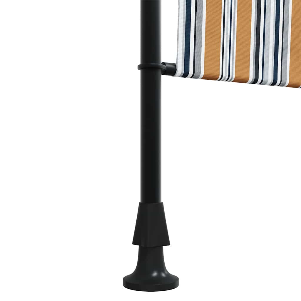 Utendørs rullegardin gul og hvit 200x270 cm stoff og stål vidaXL