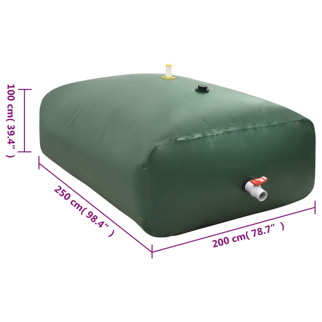 Vanntank med kran sammenleggbar 5000 L PVC vidaXL