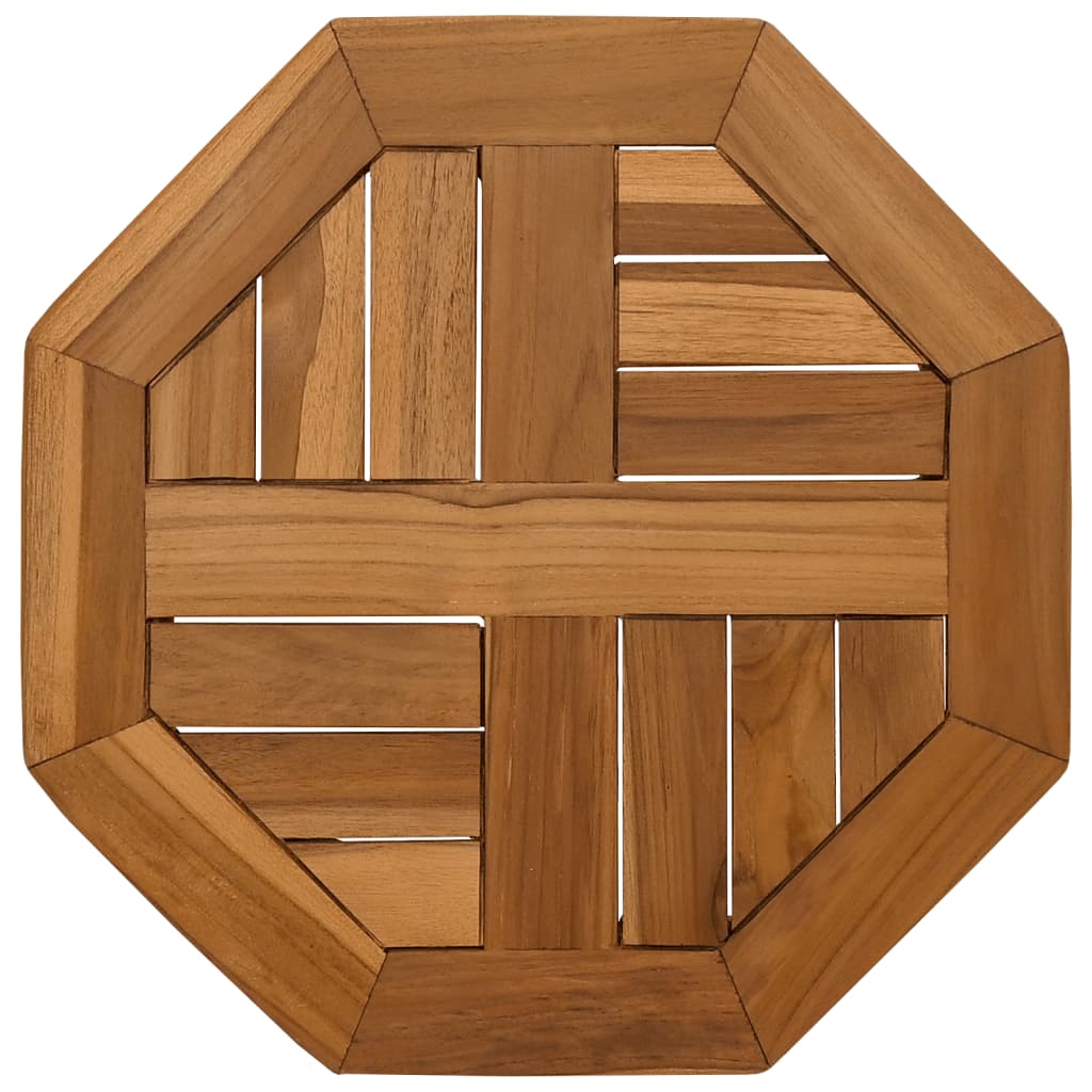 Bordplate 40x40x2,5 cm åttekantet heltre teak