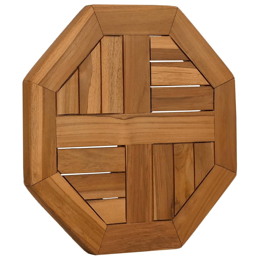 Bordplate 40x40x2,5 cm åttekantet heltre teak
