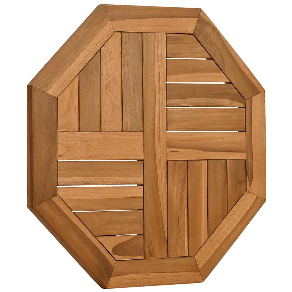 Bordplate 50x50x2,5 cm åttekantet heltre teak vidaXL