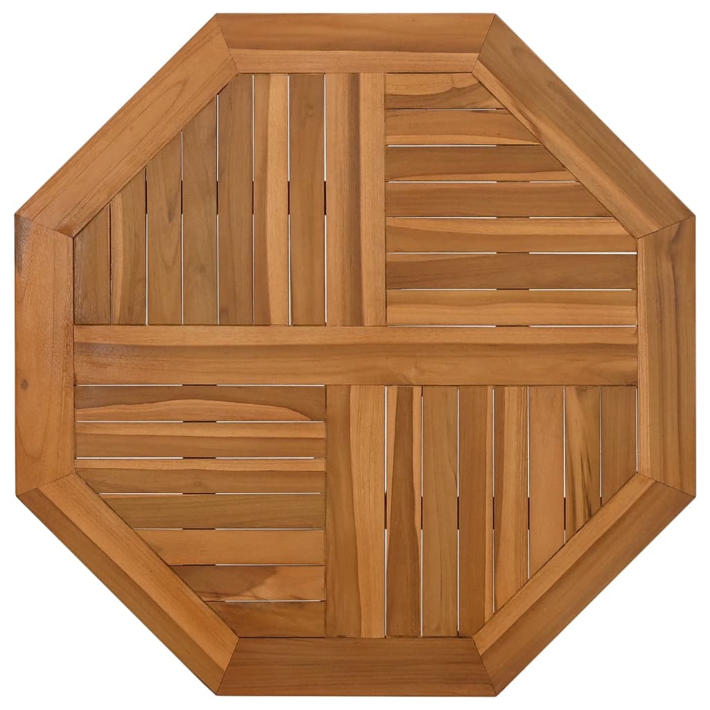 Bordplate 60x60x2,5 cm åttekantet heltre teak