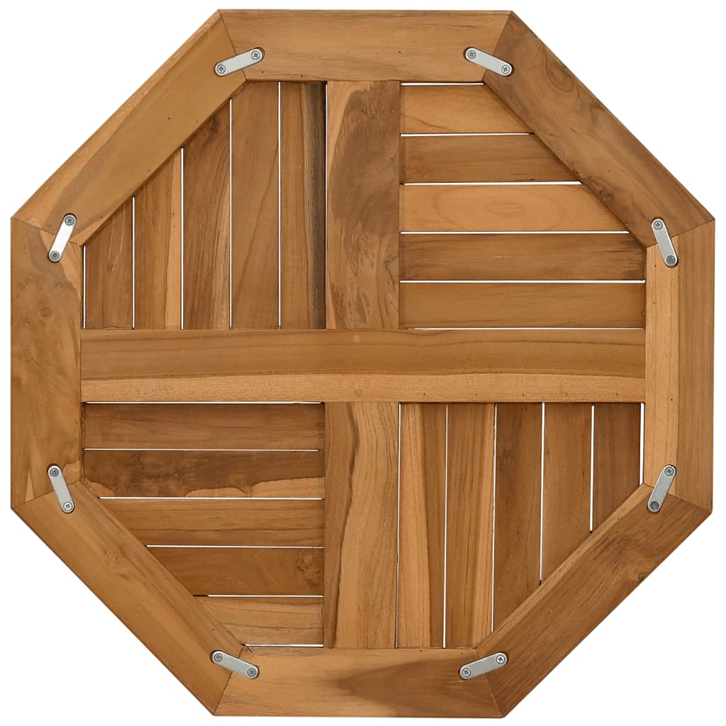Bordplate 60x60x2,5 cm åttekantet heltre teak