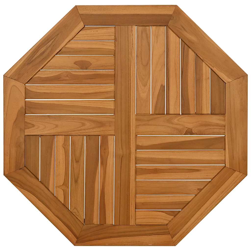 Bordplate 70x70x2,5 cm åttekantet heltre teak