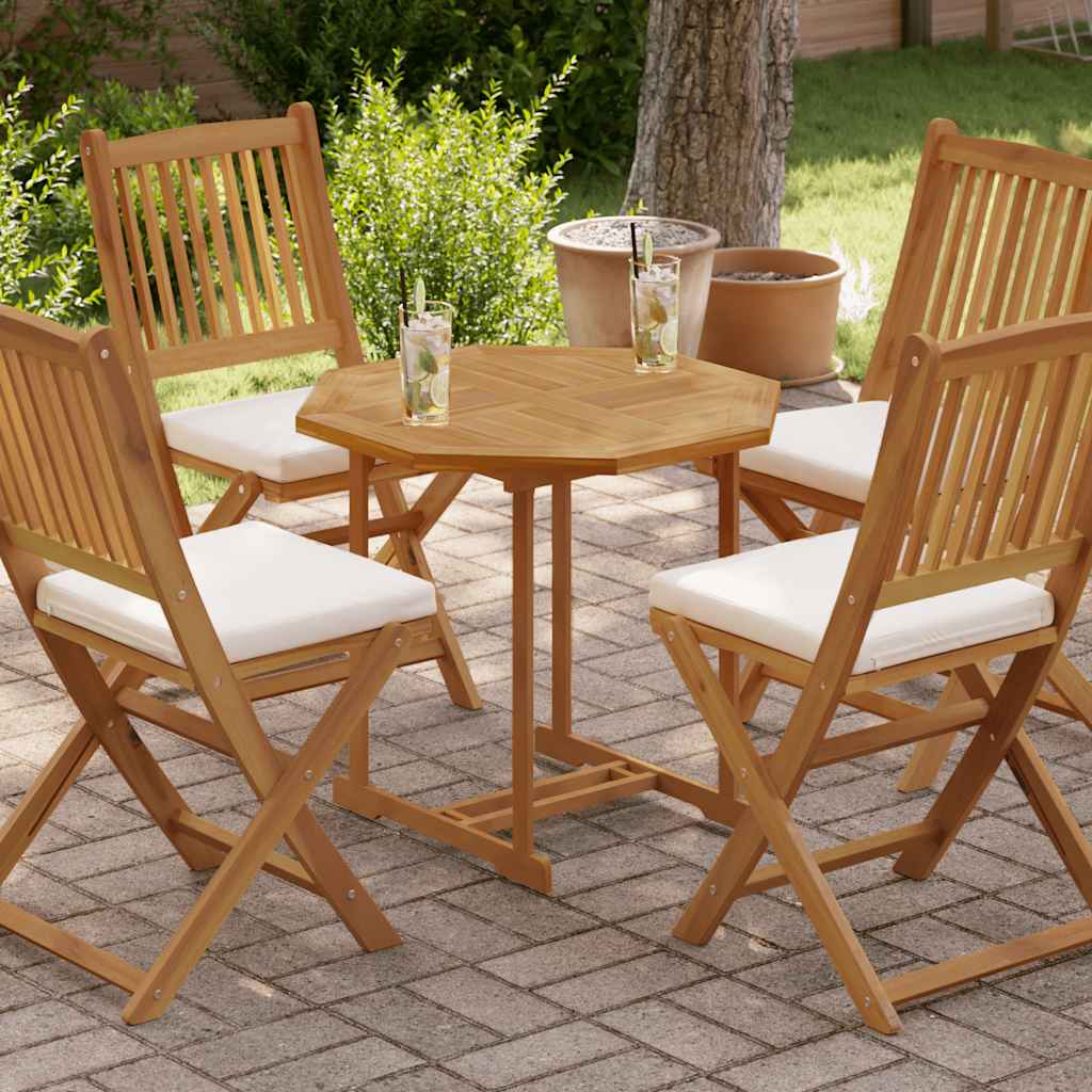 Bordplate 70x70x2,5 cm åttekantet heltre teak