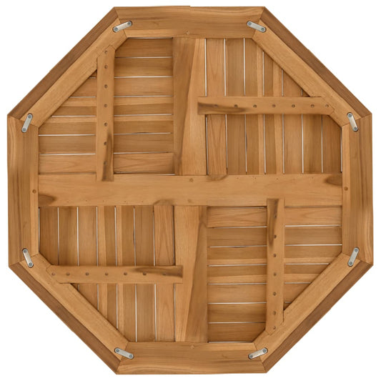 Bordplate 80x80x2,5 cm åttekantet heltre teak