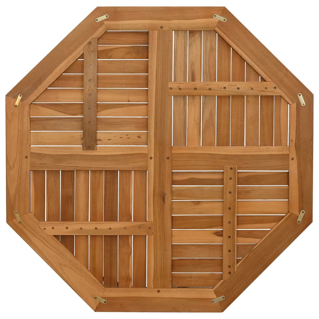 Bordplate 90x90x2,5 cm åttekantet heltre teak