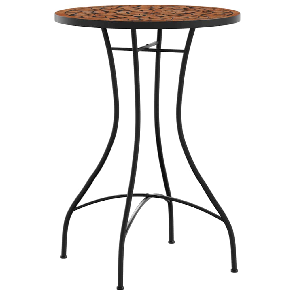 Bistrobord med mosaikk terrakotta jern og keramikk