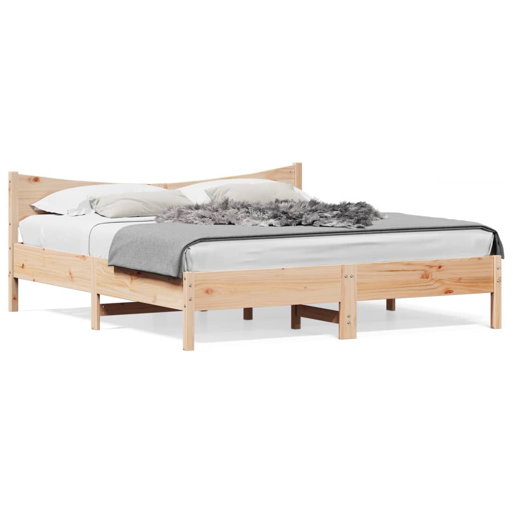 Sengeramme med madrass 200x200 cm heltre furu