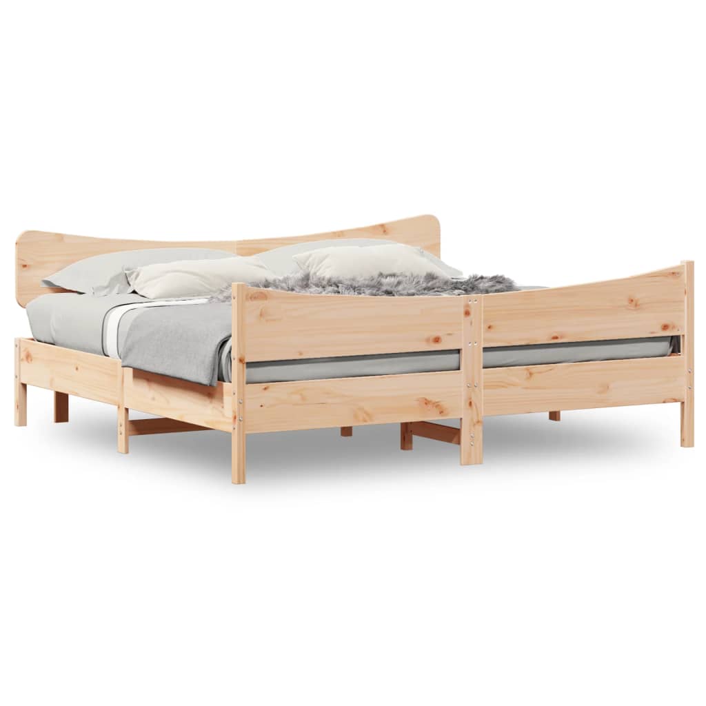 Sengeramme med madrass 200x200 cm heltre furu
