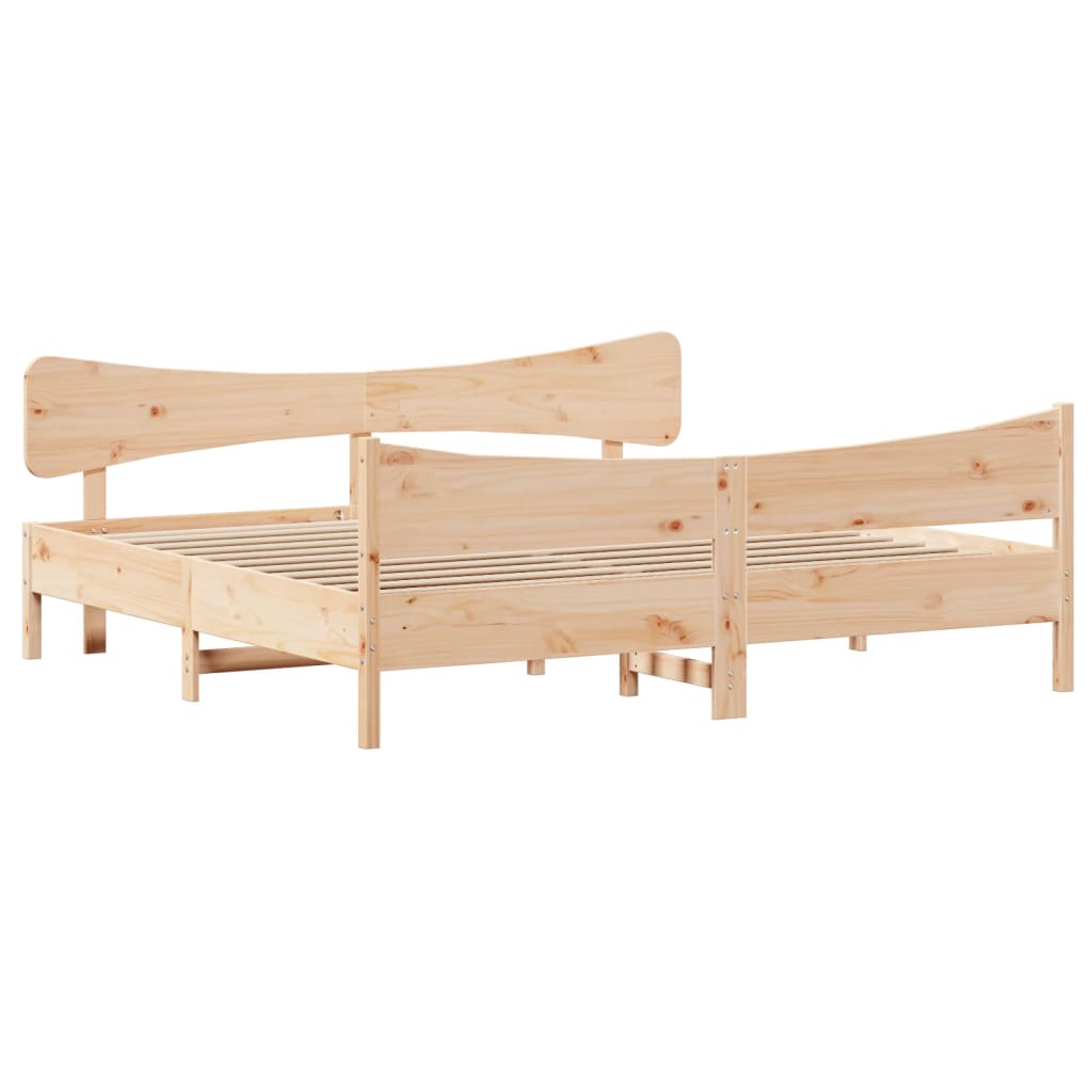 Sengeramme med madrass 200x200 cm heltre furu