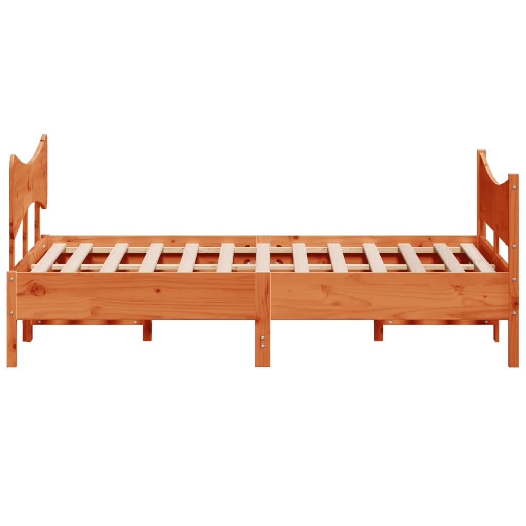 Sengeramme uten madrass brun 150x200 cm heltre furu