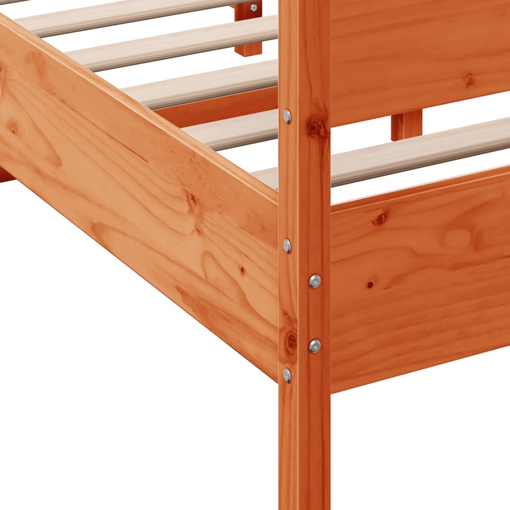 Sengeramme uten madrass voksbrun 140x190 cm heltre furu