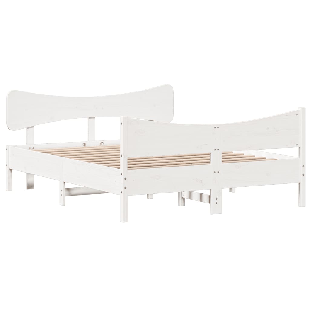 Sengeramme uten madrass hvit 135x190 cm heltre furu