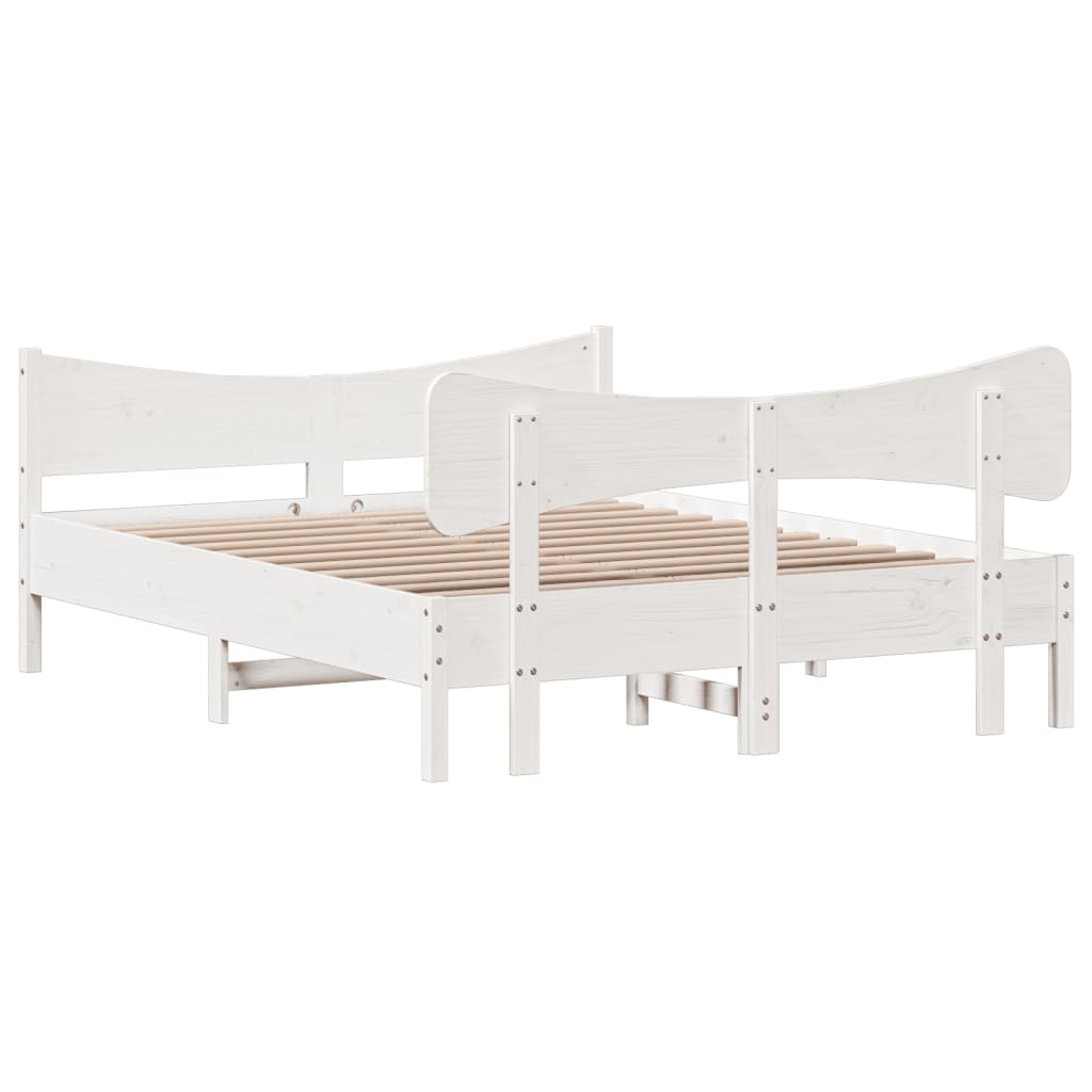 Sengeramme uten madrass hvit 135x190 cm heltre furu