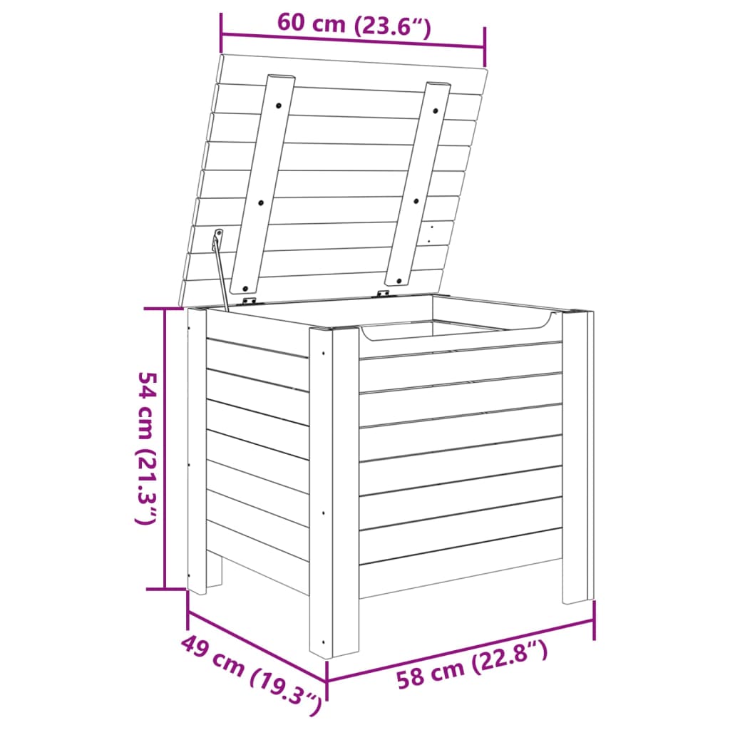 Putekasse med lokk RANA 60x49x54 cm heltre furu