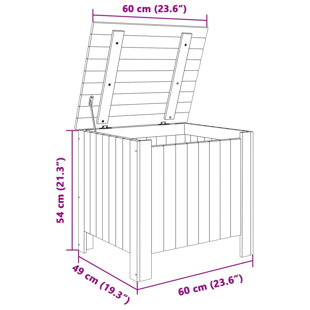 Putekasse med lokk RANA 60x49x54 cm heltre furu