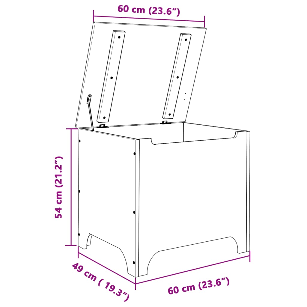 Putekasse med lokk RANA 60x49x54 cm heltre furu