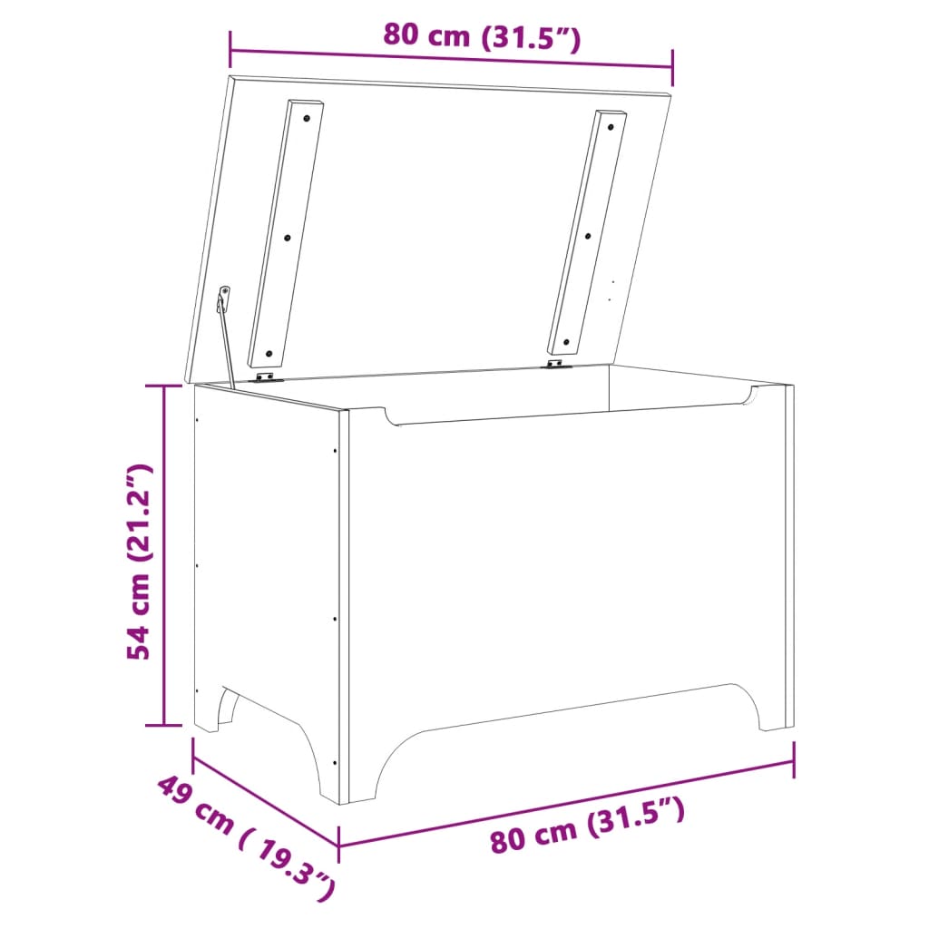 Putekasse med lokk RANA 80x49x54 cm heltre furu