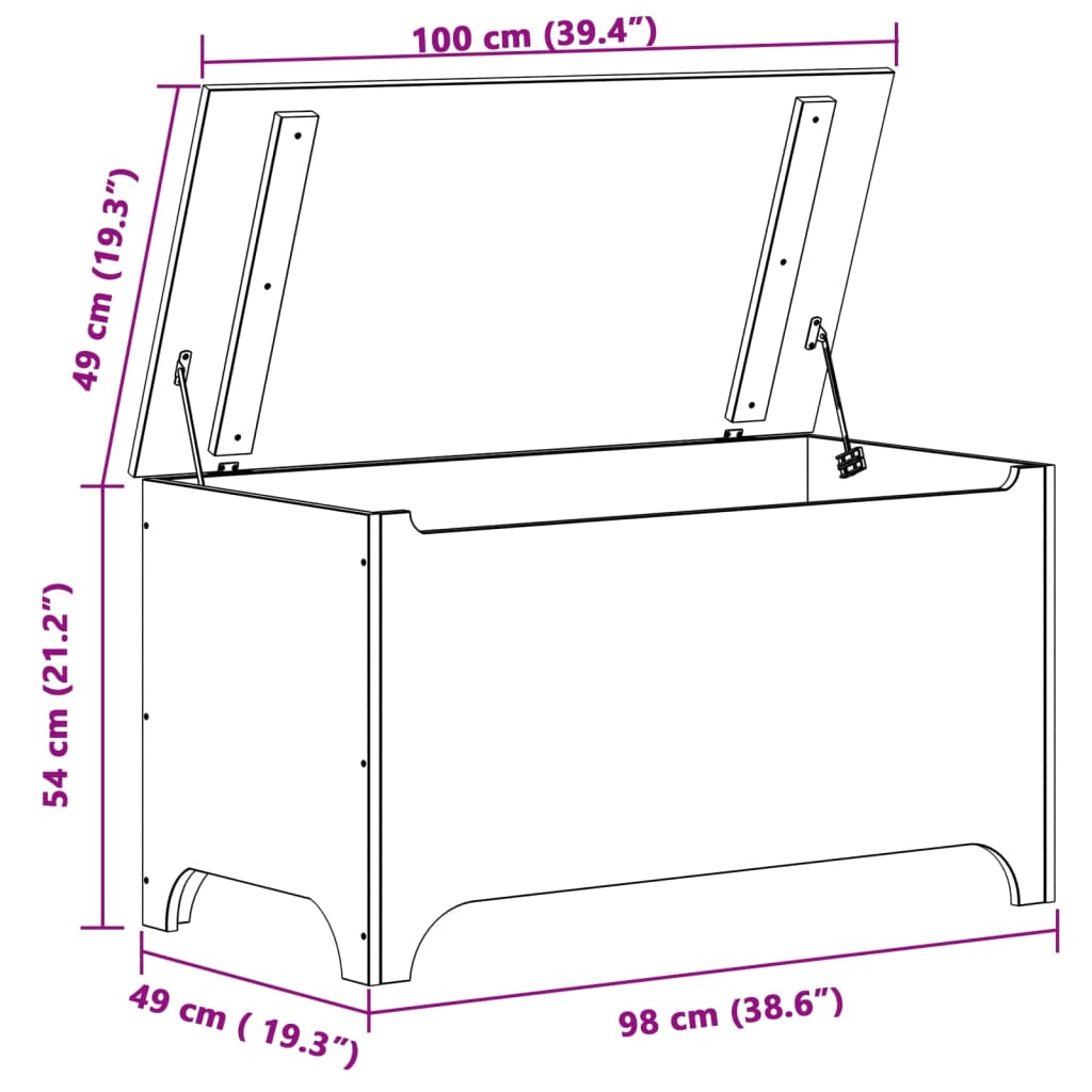 Putekasse med lokk RANA 100x49x54 cm heltre furu