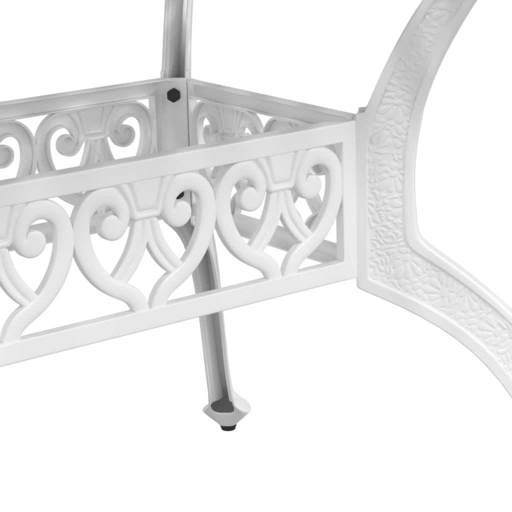 Hagespisegruppe 5 deler hvit støpt aluminium