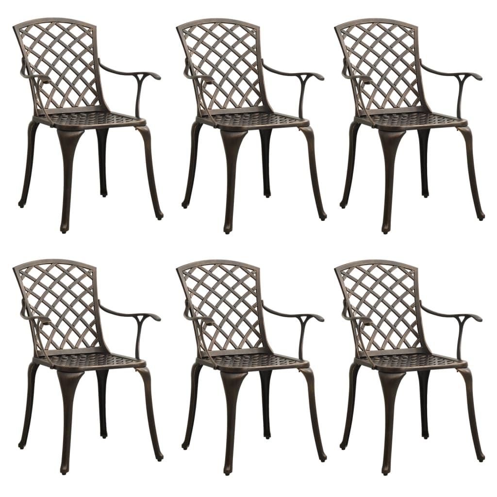 Hagestoler 6 stk støpt aluminium bronse vidaXL