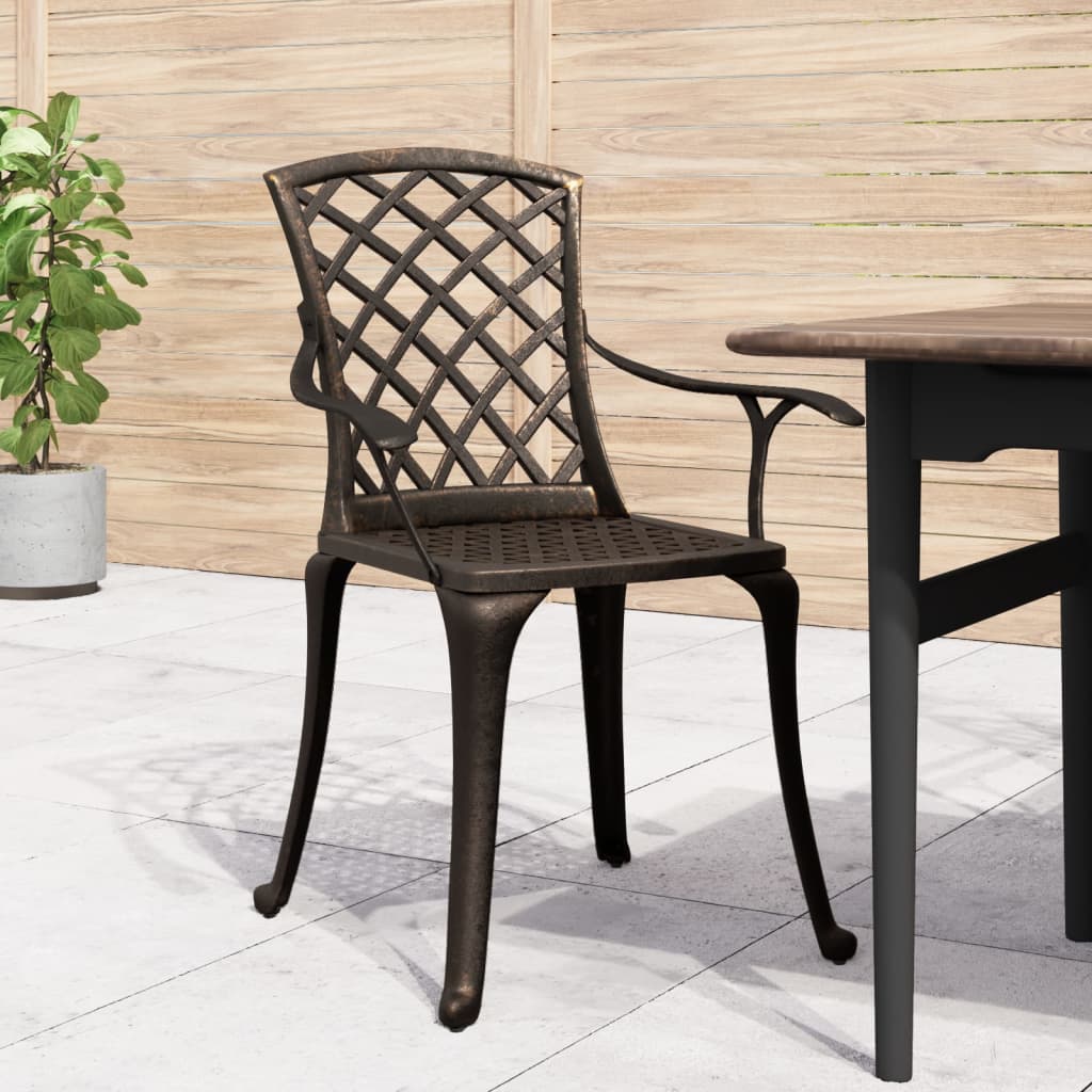 Hagestoler 6 stk støpt aluminium bronse vidaXL