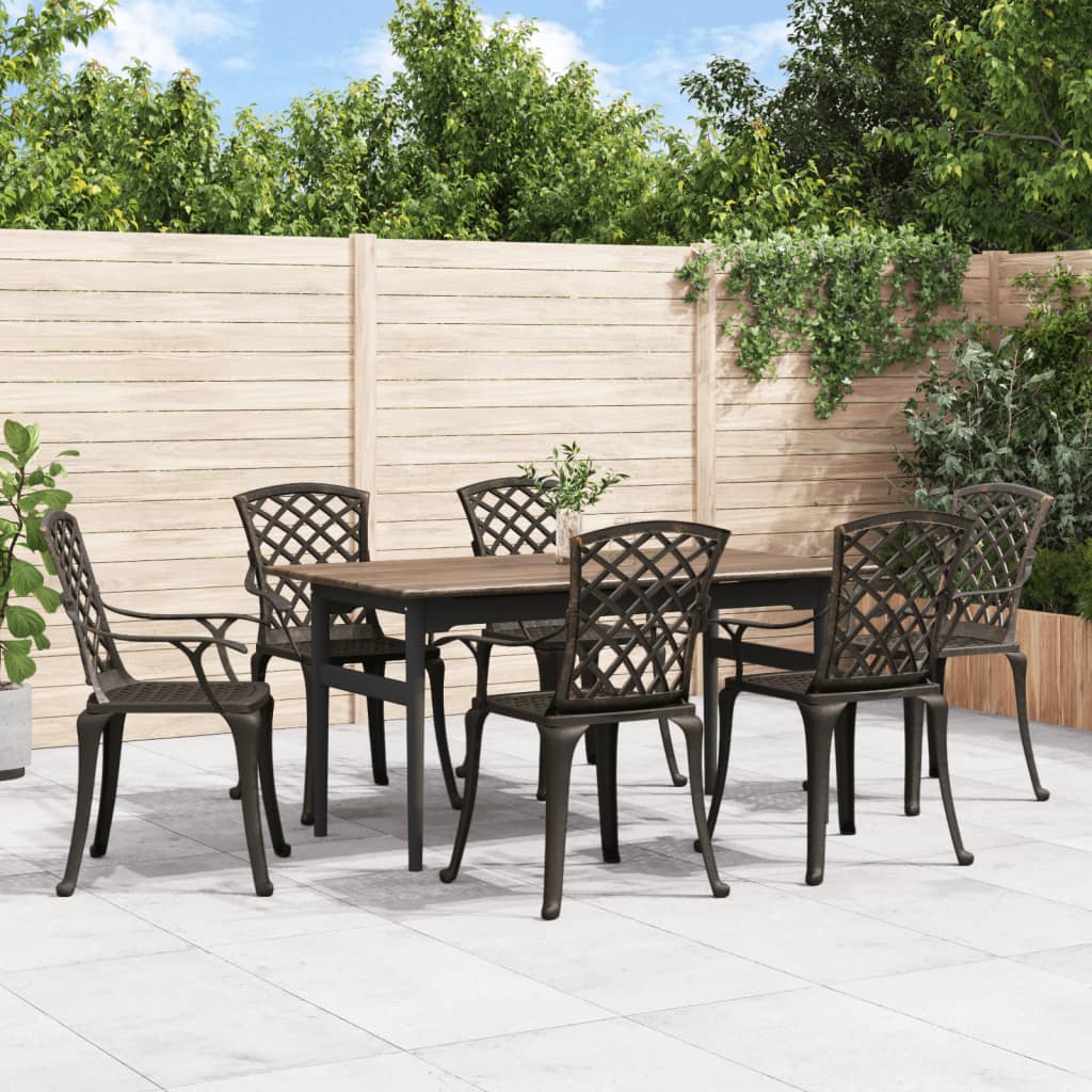 Hagestoler 6 stk støpt aluminium bronse vidaXL