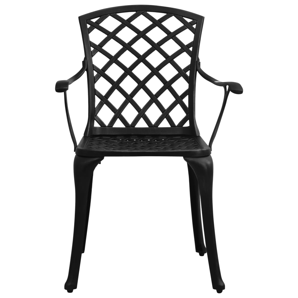 Hagestoler 6 stk støpt aluminium svart