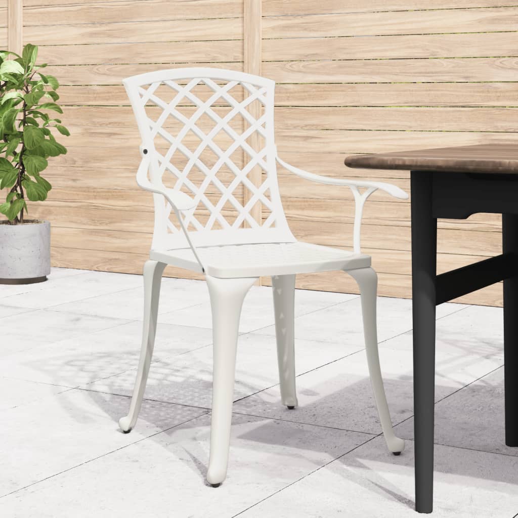 Hagestoler 6 stk støpt aluminium hvit