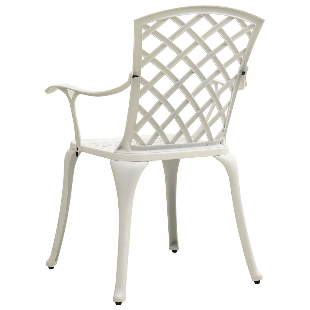 Hagestoler 6 stk støpt aluminium hvit