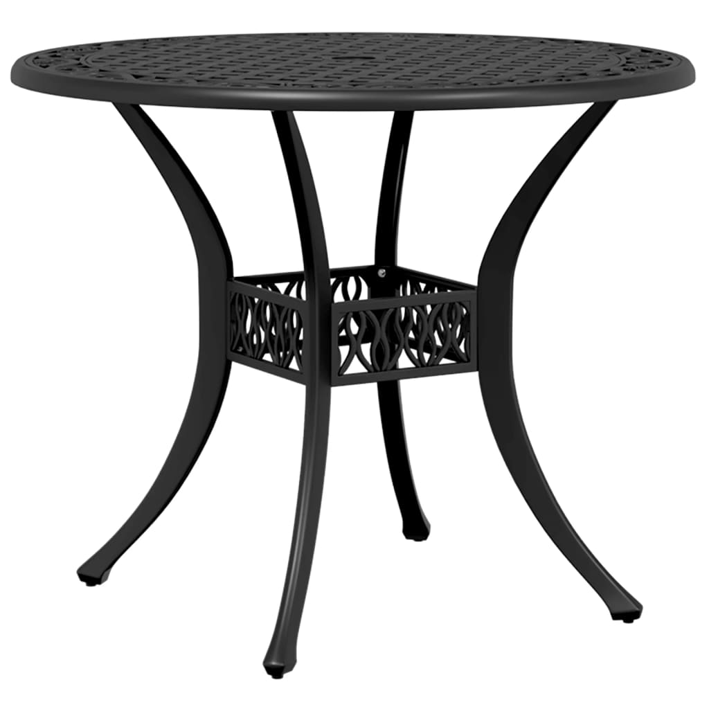 Bistrosett 3 deler svart støpt aluminium