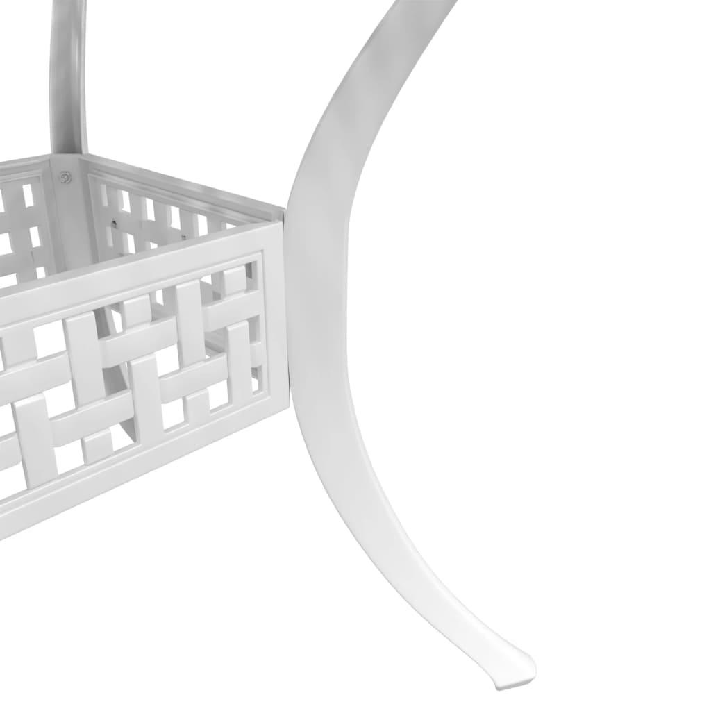 Bistrosett 3 deler hvit støpt aluminium