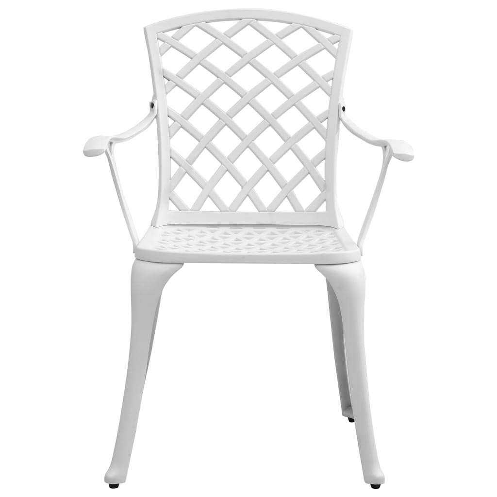 Bistrosett 3 deler hvit støpt aluminium