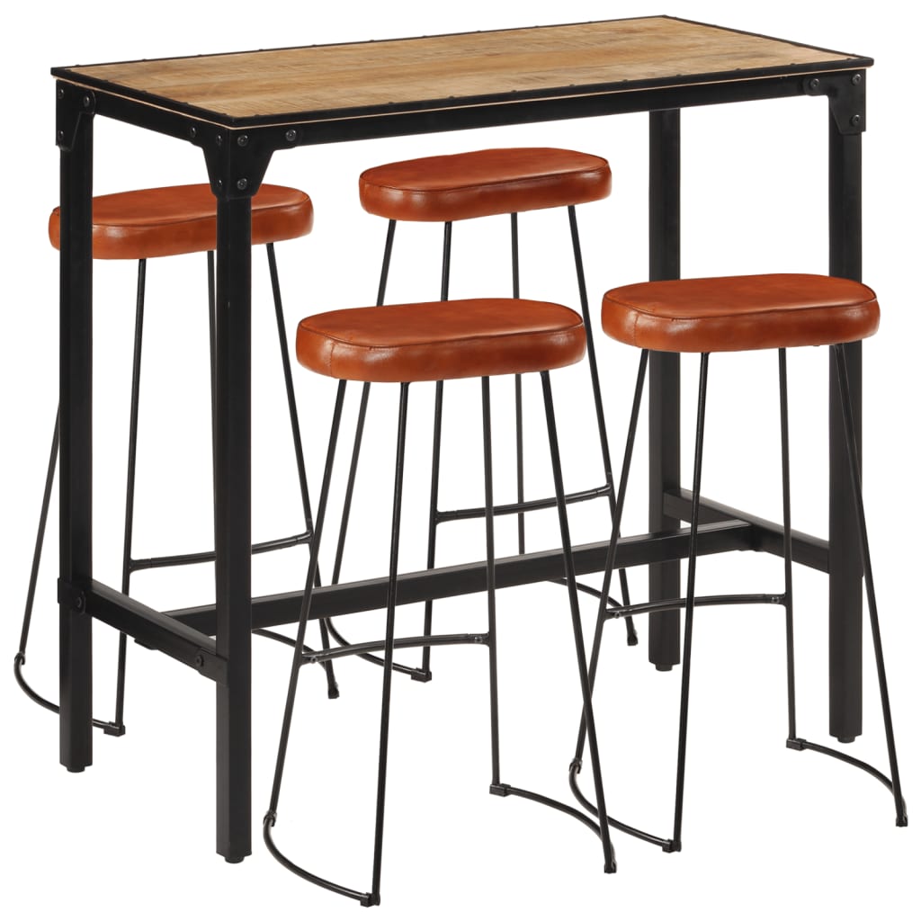Barsett 5 deler grov heltre mango og metall