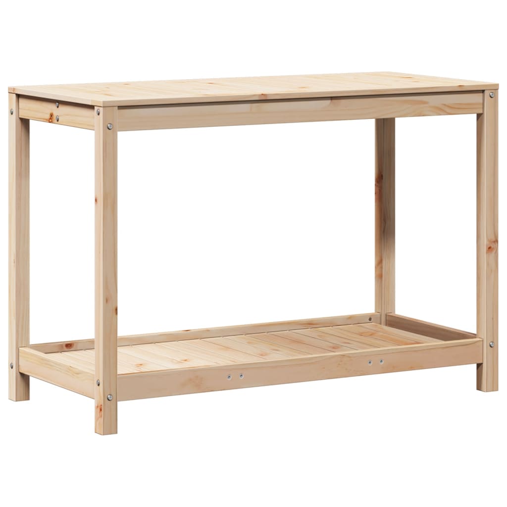 Pottebord med hylle 108x50x75 cm heltre furu vidaXL